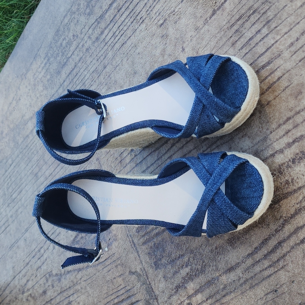 Christian Siriano Denim Blue Solstice Wedges